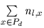 $\sum\limits_{x \in
P_{d}}{n_{l,x}}$