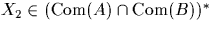 $X_{2} \in (\textrm{Com}(A) \cap\textrm{Com}(B))^{*}$