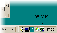 WinVNC in system tray